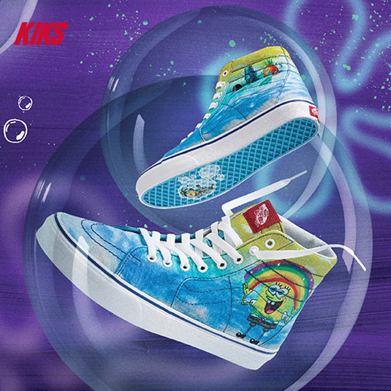 Giày Thể Thao VANS SpongeBob Cổ Cao Thấp VN0A54F19ES Thời Trang Cho Nam Và Nữ
