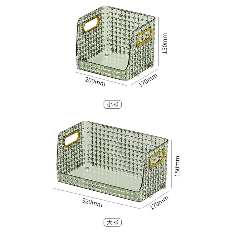 Hộp Đựng Mỹ Phẩm Trong Suốt Họa Tiết Vân Kim Cương Sang Trọng