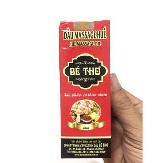 DẦU MASSAGE HUẾ BÉ THƠ LOẠI 60ML(RẺ MÀ CHẤT)