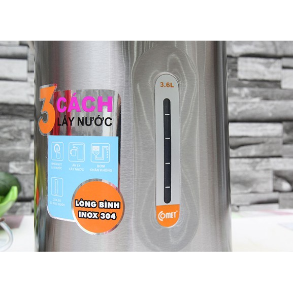 CM3216 - BÌNH THỦY ĐIỆN THÉP KHÔNG GỈ COMET 3.5 LÍT 750W - BẢO HÀNH CHÍNH HÃNG 12 THÁNG