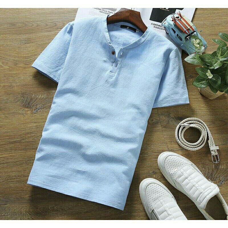 Áo Đũi Nam Chất Liệu Vải Đũi Mềm Mịn Mát Nhẹ Thoáng Thấm Hút Mồ Hôi Tốt Size 45kg đến 90kg