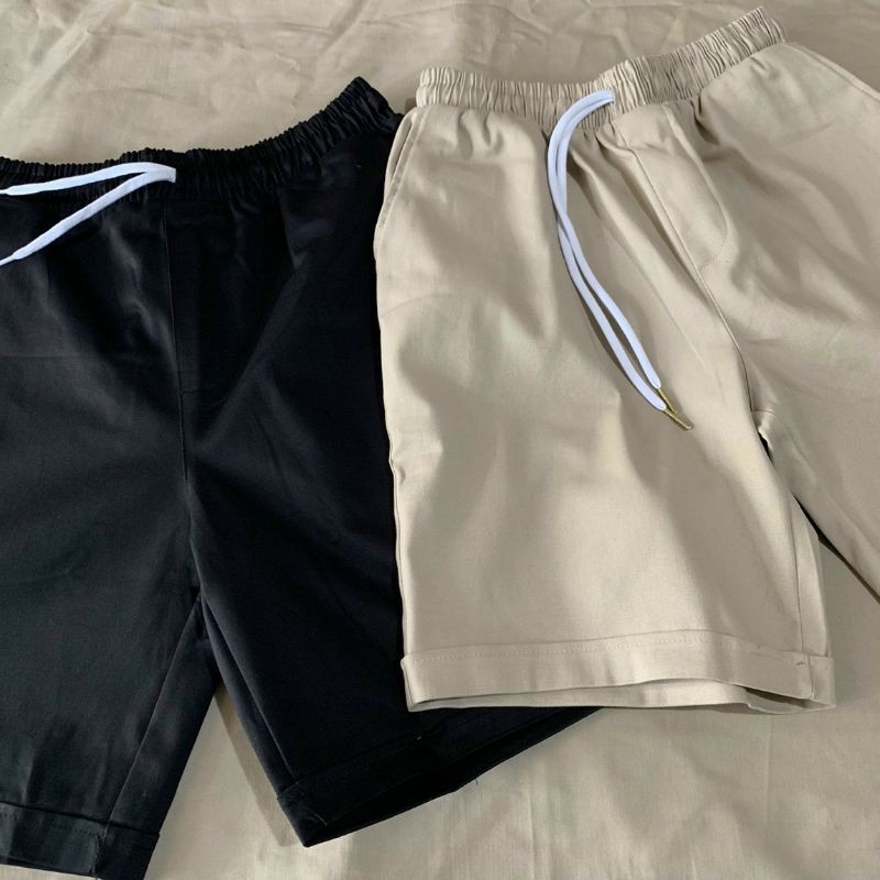 Short kaki trơn form unisex 2 màu (Ảnh thật)