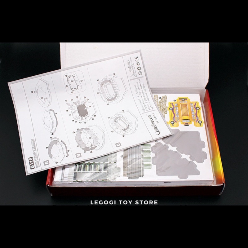 Đồ chơi lắp ráp Legogi giấy 3D mô hình THÀNH PHỐ và SÂN VẬN ĐỘNG BÓNG ĐÁ NỔI TIẾNG