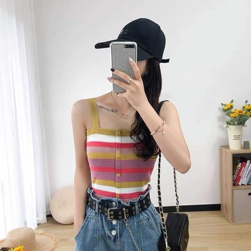 áo len hai dây sọc màu A85k