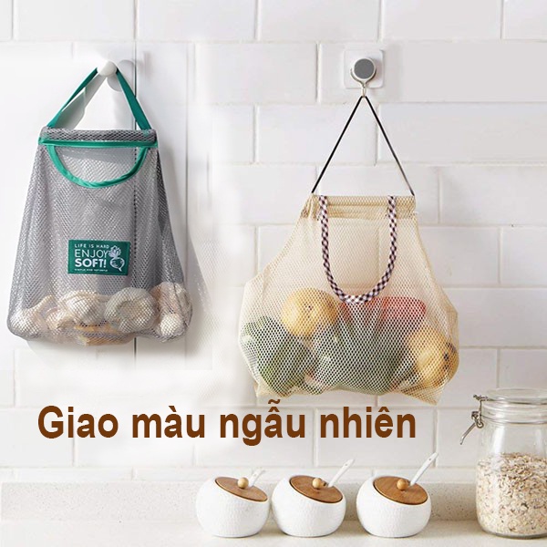 Túi Lưới Treo Tường, Giỏ Lưới Đựng Hành Tỏi, Rau Củ, Thực Phẩm Đa Năng Tiện Lợi