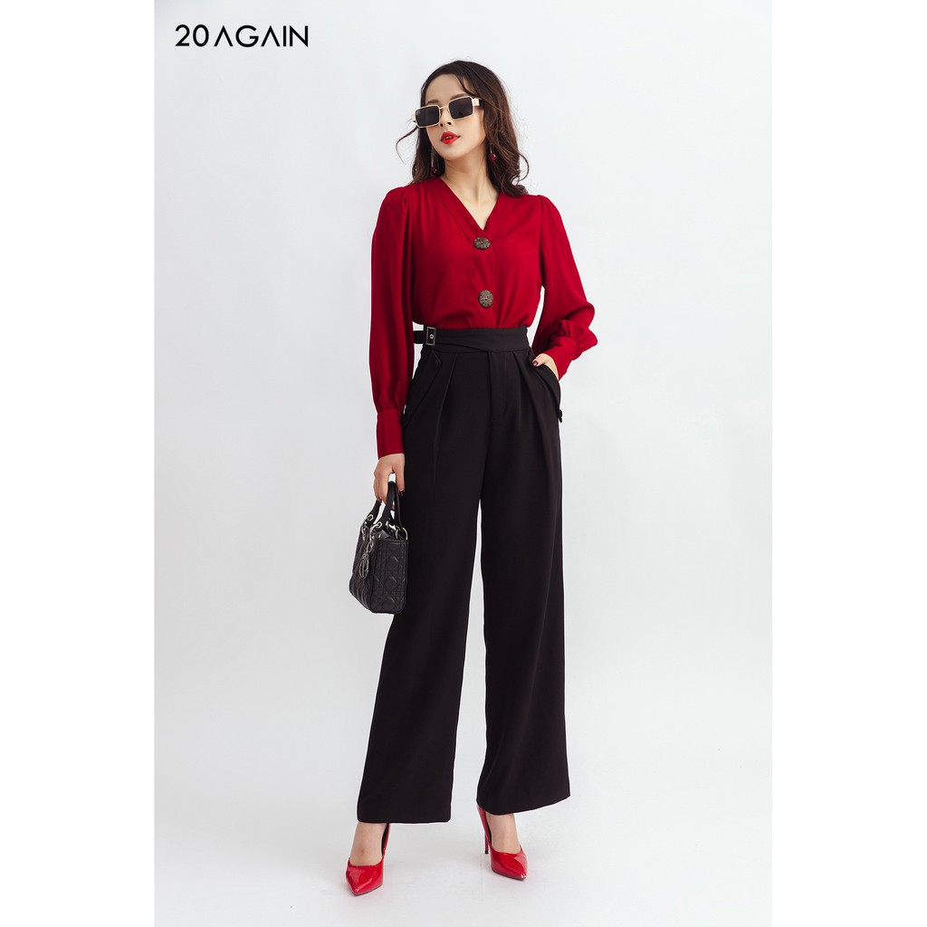 Quần Âu Cạp Đai Cài 20AGAIN QAA0908 | BigBuy360 - bigbuy360.vn