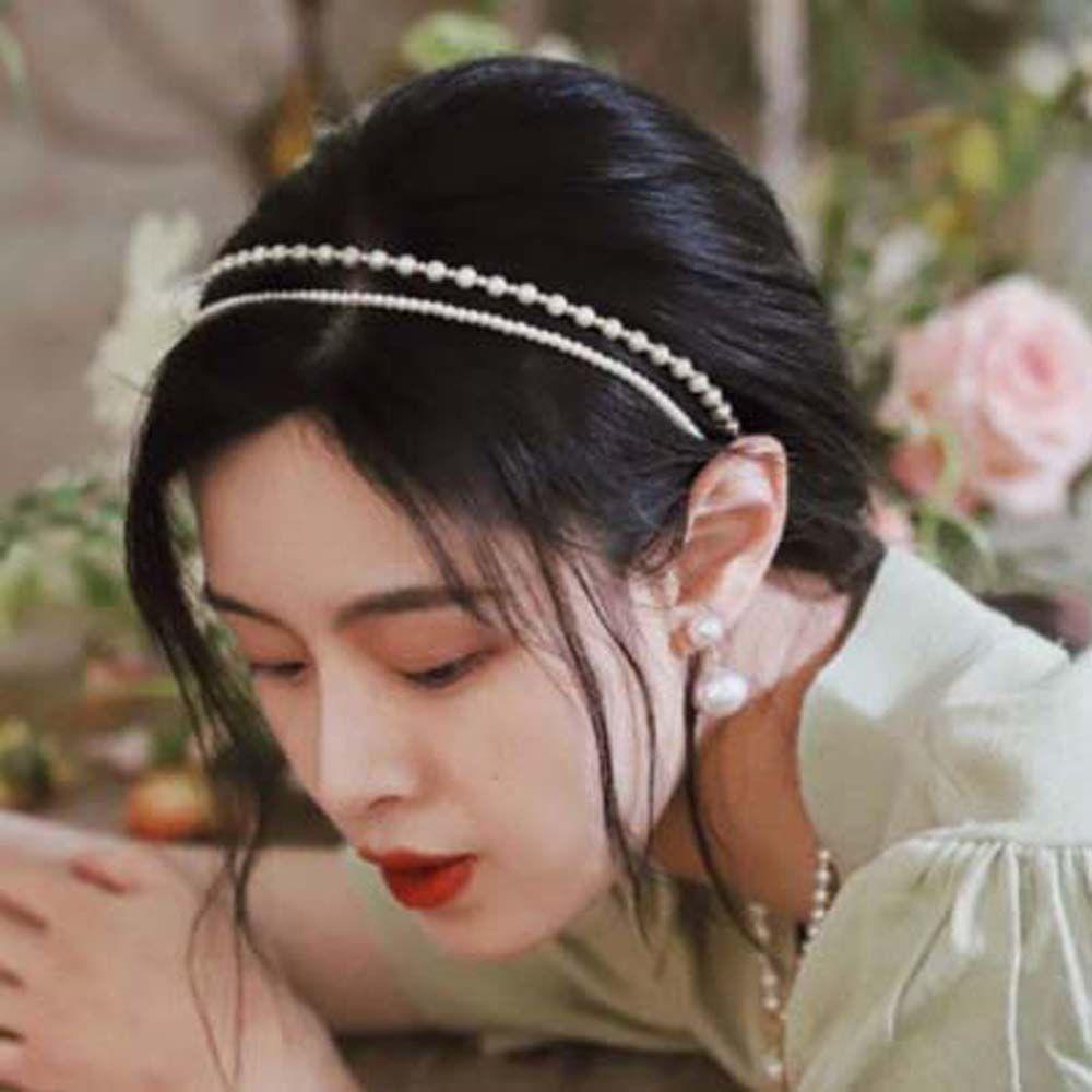 ANEMONE Băng Đô Đính Ngọc Trai Chống Trượt Phong Cách Hàn Quốc Cho Nữ