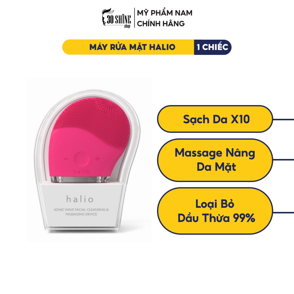 Máy rửa mặt Halio 30Shine phân phối chính hãng mini cầm tay massage da mặt thư giãn sạch sâu tươi sáng