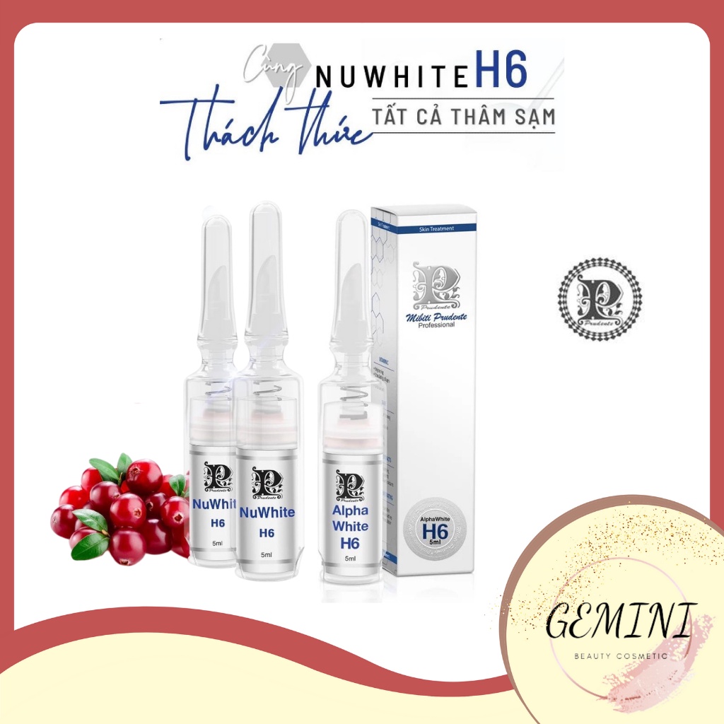 Kem giảm thâm nám nách, bẹn AlphaWhite H6 từ Nuwhite Mibiti Prudente Professional Mỹ 5ml chính hãng