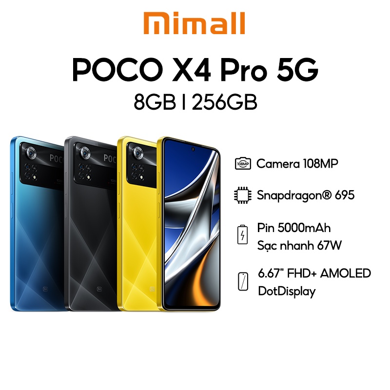 Điện thoại Xiaomi POCO X4 Pro 5G | AMOLED 120Hz | Bộ ba camera 108MP l Sạc nhanh 67W