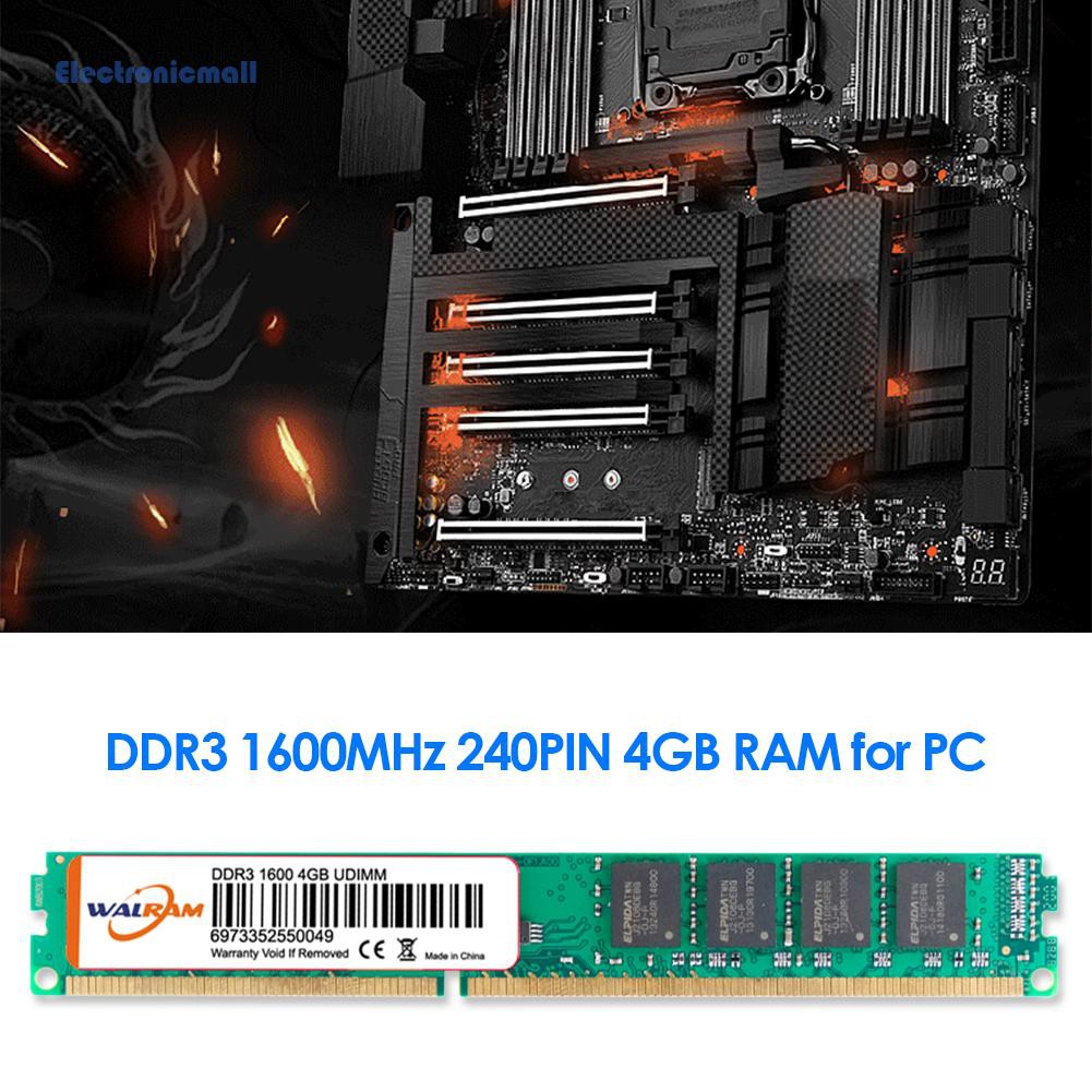 Bộ Nhớ Ram Điện Tửmall01 Pc3-12800 240 Pin 4gb Ddr3 1600mhz Ddriii Cho Máy Tính