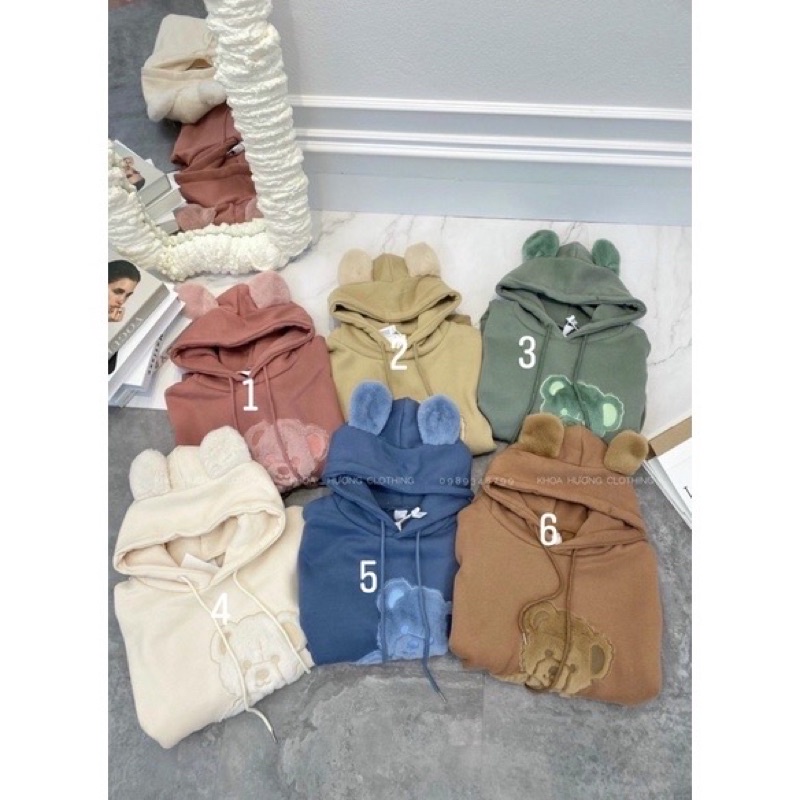 Áo hoodie dày mũ tai chuột