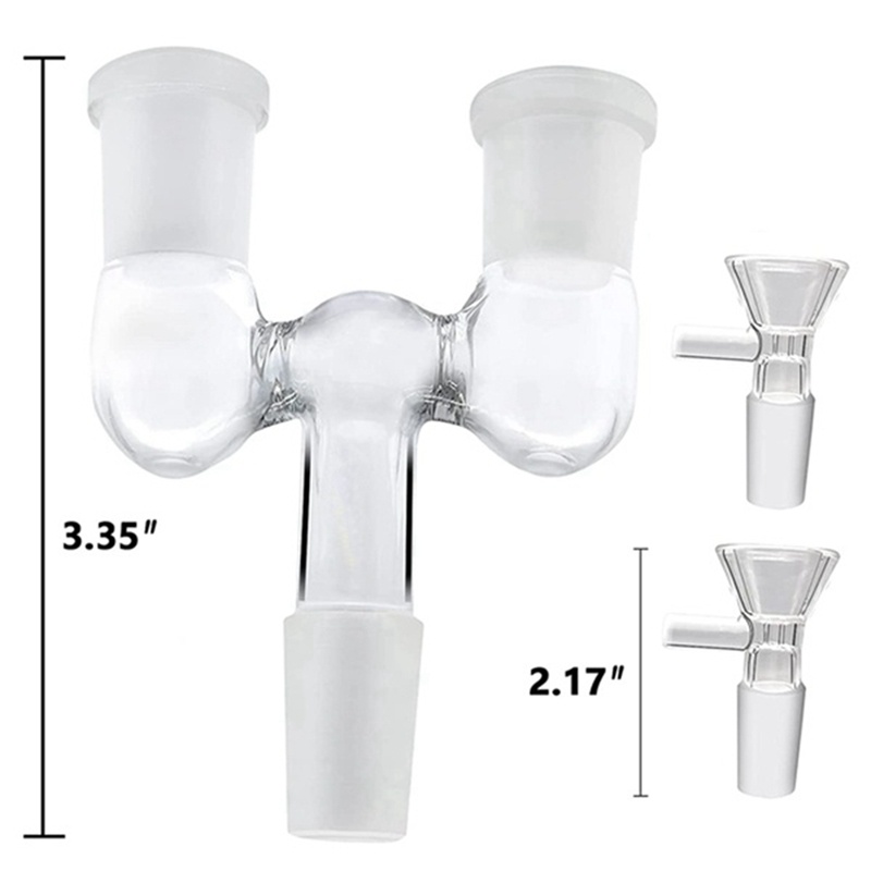 Kính Set 2 Đầu Nối Ống Thủy Tinh Trong Suốt 14mm Sang 14 mm 4pc 14mm Có Thể Tái Sử Dụng