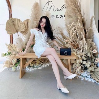 Đầm trắng v2 mắc cáo form ngắn (kèm hình thật)