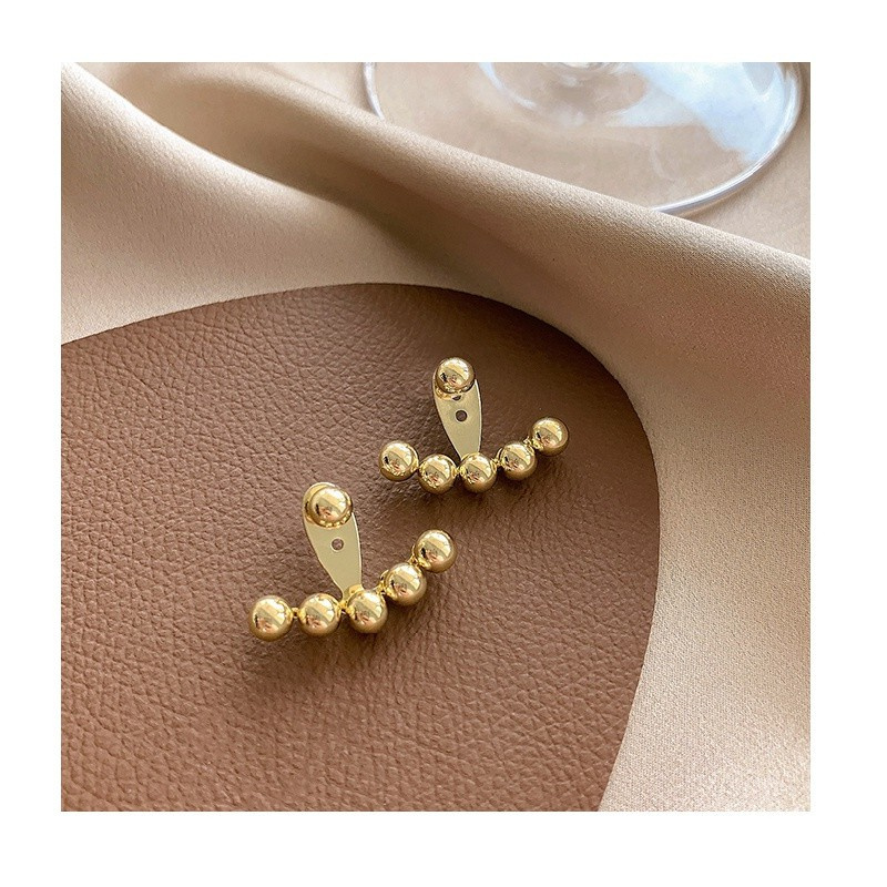 Bông tai bạc s925 hình hạt đậu đơn giản mới 2023