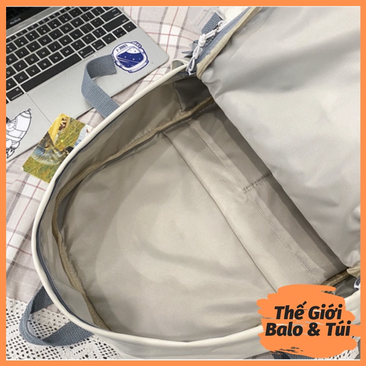 Balo cặp ulzzang basic nữ thời trang đi học đi chơi du lịch giá rẻ đựng vừa laptop canvas STYLE LƯỚI | thegioibalo