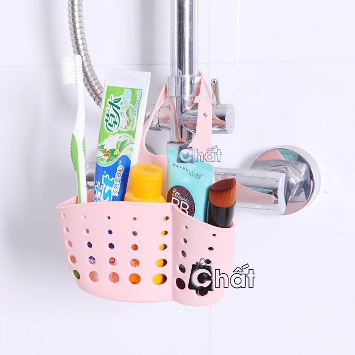 Combo 7 giỏ nhựa treo vòi rửa chén, vòi nước nhà tắm - màu ngẫu nhiên