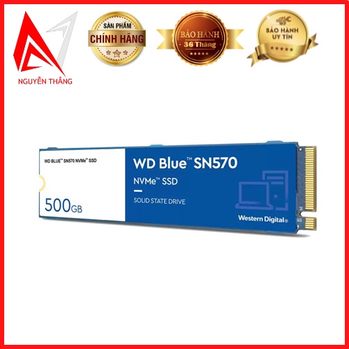 Ổ Cứng SSD Western Blue SN570 WDS500G3B0C 500GB PCIe NVMe™ Gen3x4 M2-2280 (đọc: 3500MB/s /ghi: 2300MB/s)