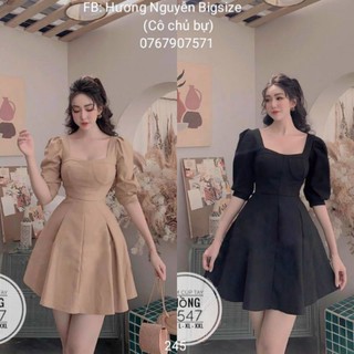 Bigsize Đầm cúp tay phồng D547