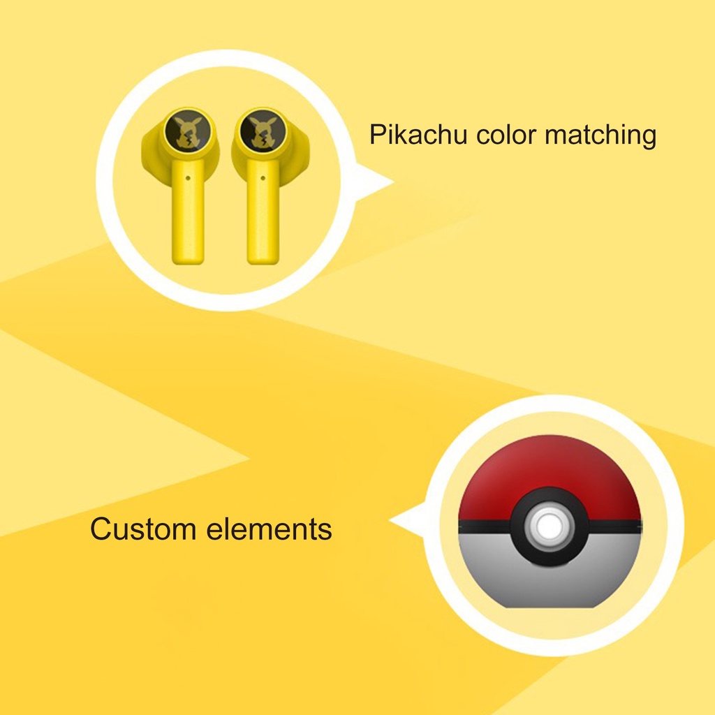 1 Bộ Tai Nghe Nhét Tai Không Dây Bluetooth Abs Hình Pikachu Cho Văn Phòng