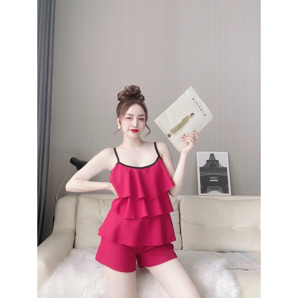 Sét đô ngủ nơ 2 dây phi lụa Sét đồ ngủ siêu hot sexy dễ thương