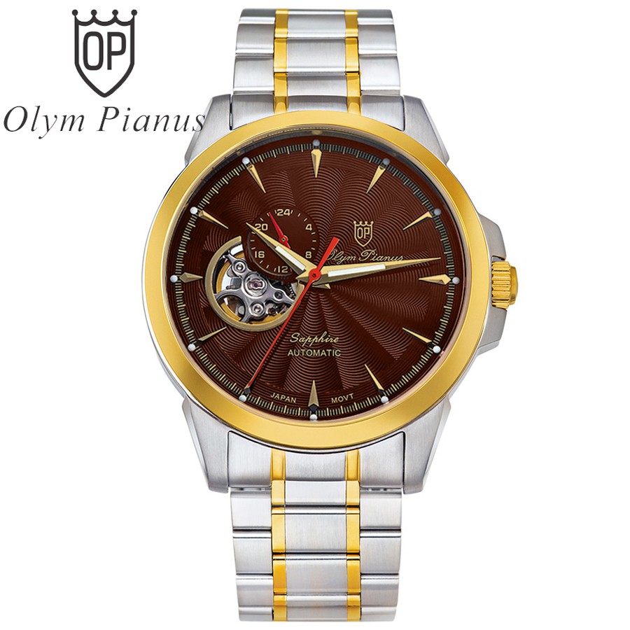 Đồng hồ nam dây kim loại Automatic Olym Pianus OP990-083 OP990-083AMSK nâu