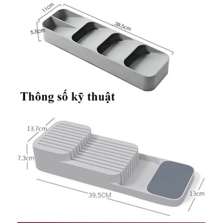 Khay chia đũa thìa 4 ngăn giữ gọn tủ bếp