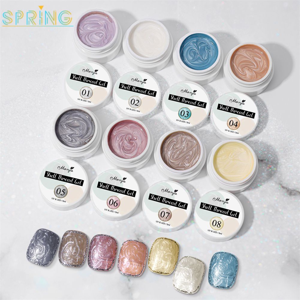 Gel Sơn Móng Tay Monja 8 Màu Vỏ Sò Ngọc Trai Cực Quang