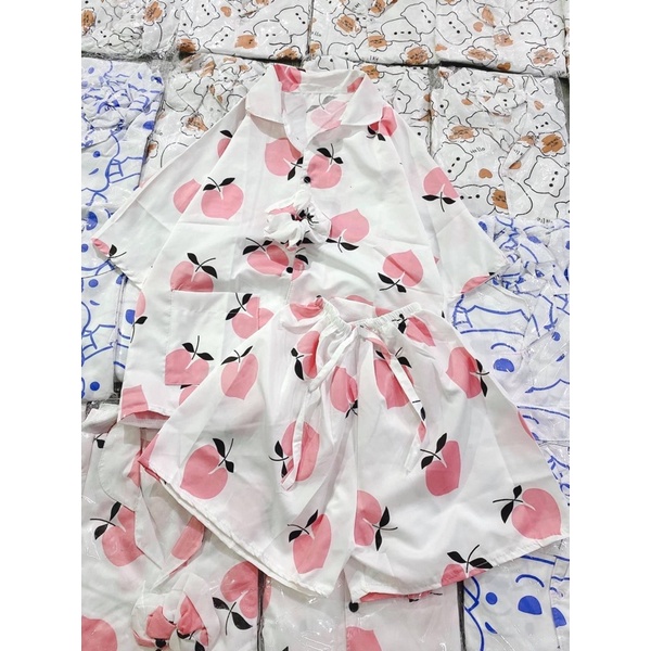 Bộ Pijama Hình Cộc Tay Nữ Tặng Kèm Dây Buộc Tóc Scruncies,Bộ Đồ Mặc Nhà Siêu Kute Ulzzang Hot Hit(Ảnh Thật) | BigBuy360 - bigbuy360.vn