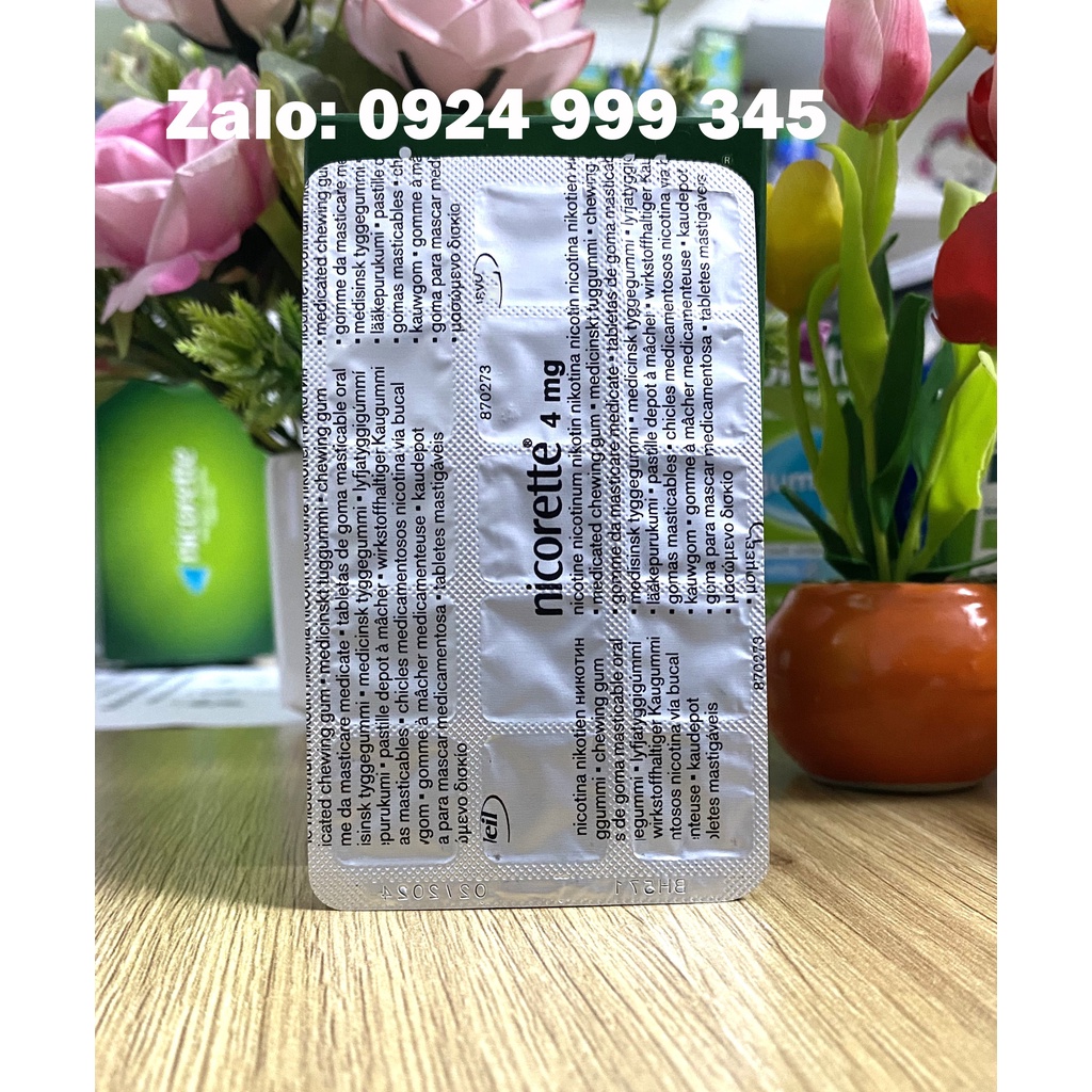 Kẹo cai thuốc lá siêu hiệu quả Nicorette 4mg Classic của Mỹ vỉ 15 viên
