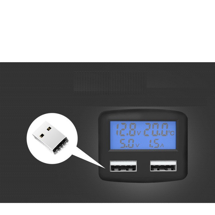 Thiết bị hạ áp cho xe hơi, 2 ngỏ ra USB 5V DC, nguồn vào 12V/24V