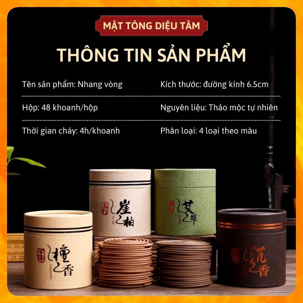 Nhang trầm vòng hương thảo mộc thơm đặc biệt - chuyên dùng cho lư xông trầm