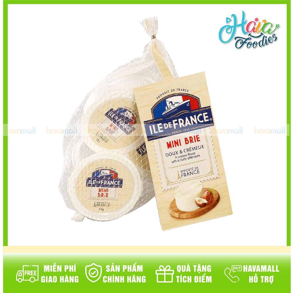 Phô Mai ILE DE FRANCE - BRIE MINI 25gr x 5 Hộp