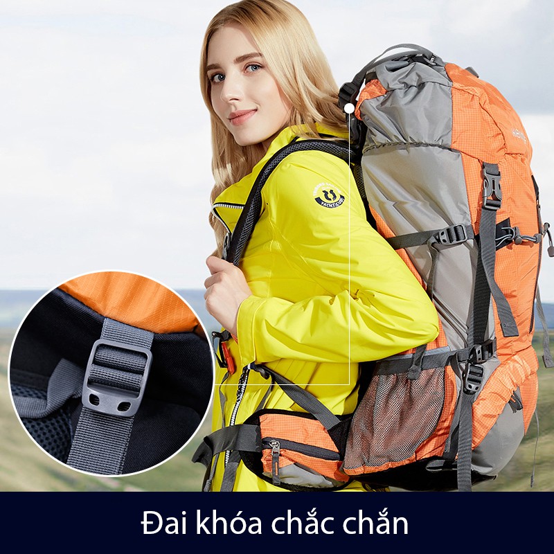 Balo cao cấp 50L, balo leo núi, balo trekking HEWOLF - B1650