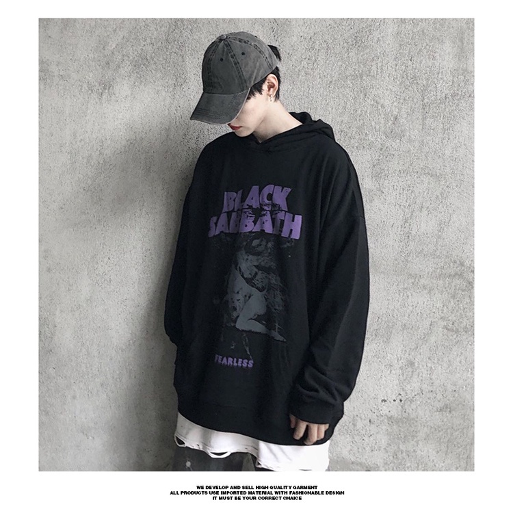 European and American High Street Dark Hip-hop National Trend Hooded Sweater Men's 2021 Spring and Autumn Thin Loose Long-sleeved Jacket