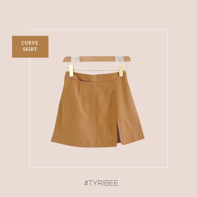 Chân váy ngắn nữ xẻ tà chất liệu kaki cao cấp nhiều màu - Curve Mini Skirt - Tyribee Clothing