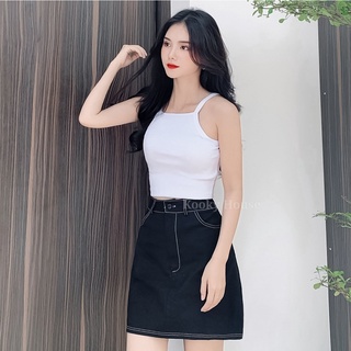 KOOKY HOUSE - PEANDA TOP - Áo croptop thiết kế hai dây thun gân 4 chiêu cao cấp