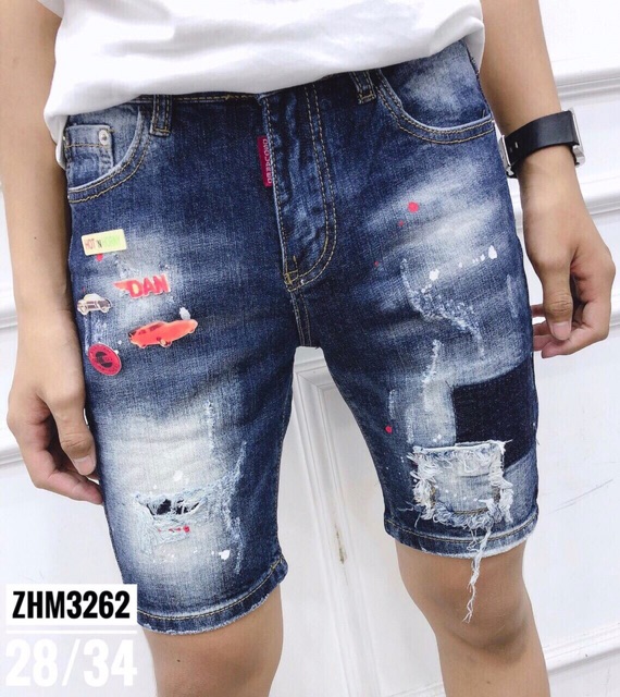 Quần Short jean ngắn nam chất Jean qua đầu gối đủ size