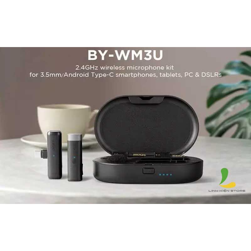 Micro thu âm không dây Boya BYWM3U Linh hoạt với nhiều thiết bị Bảo hành 12 tháng