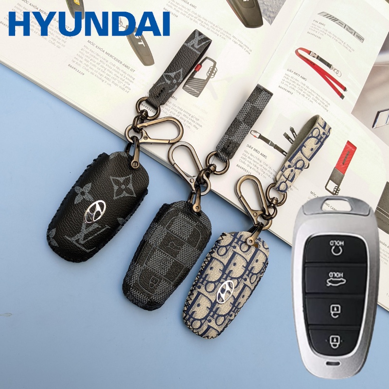 Bọc Chìa Khóa Hyundai Tucson,Hyundai Santafe khâu tay (HM Móc D)