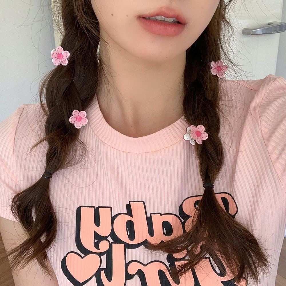 Set 4 Kẹp Tóc Hình Hoa Anh Đào Nhiều Màu Sắc Thời Trang Hàn Quốc Cho Nữ