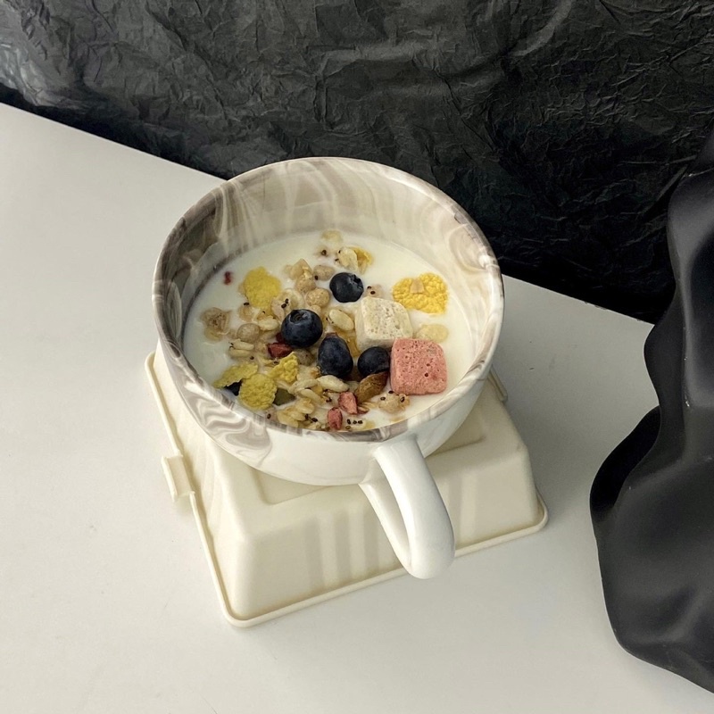 Cốc sứ handmade CHUBBY MUG hoạ tiết marble