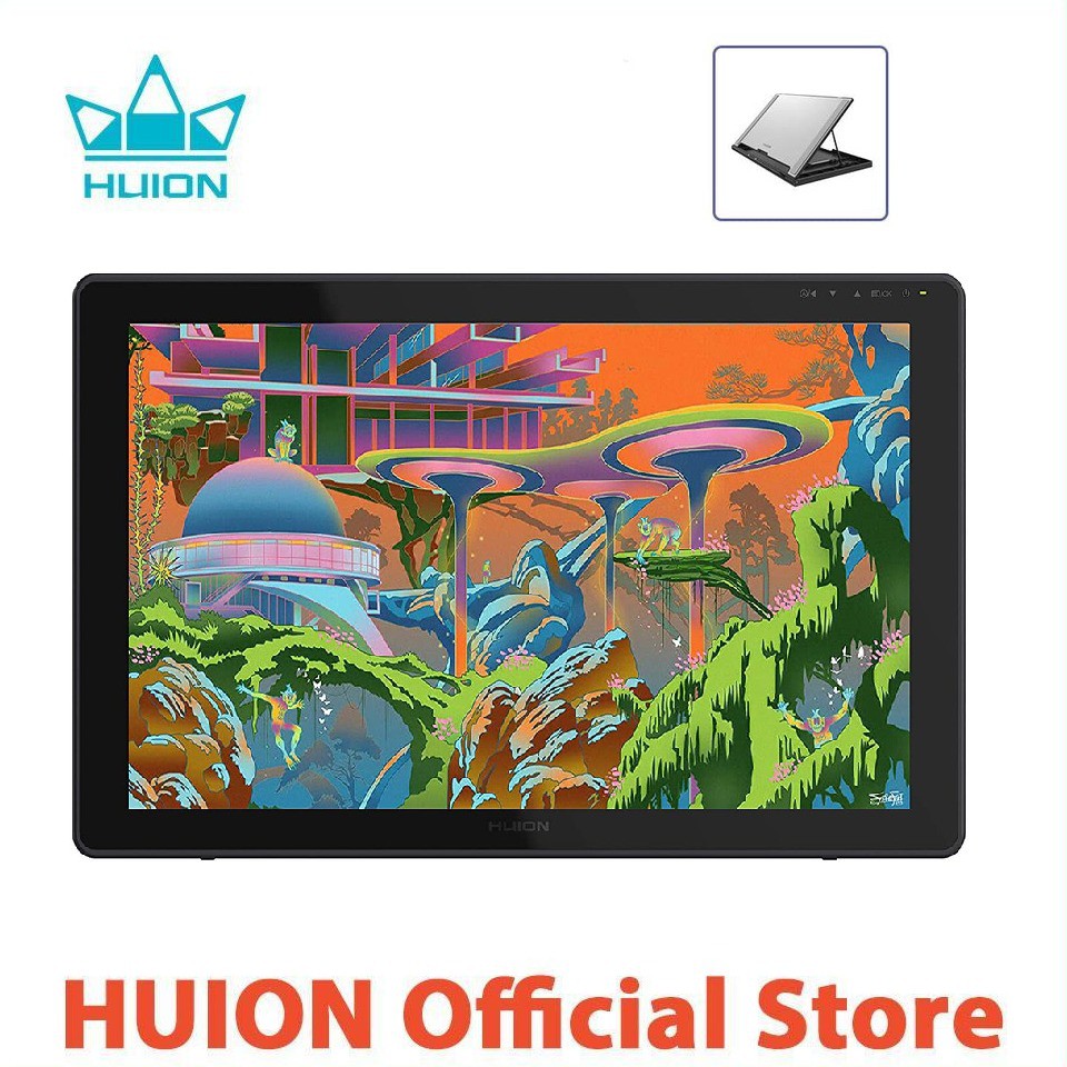 Huion Bảng Vẽ Máy Tính Bảng kamvas 22 plus Kèm Bút Cảm Ứng Không Dùng Pin Và 8192 Giá Đỡ Có Thể Điều
