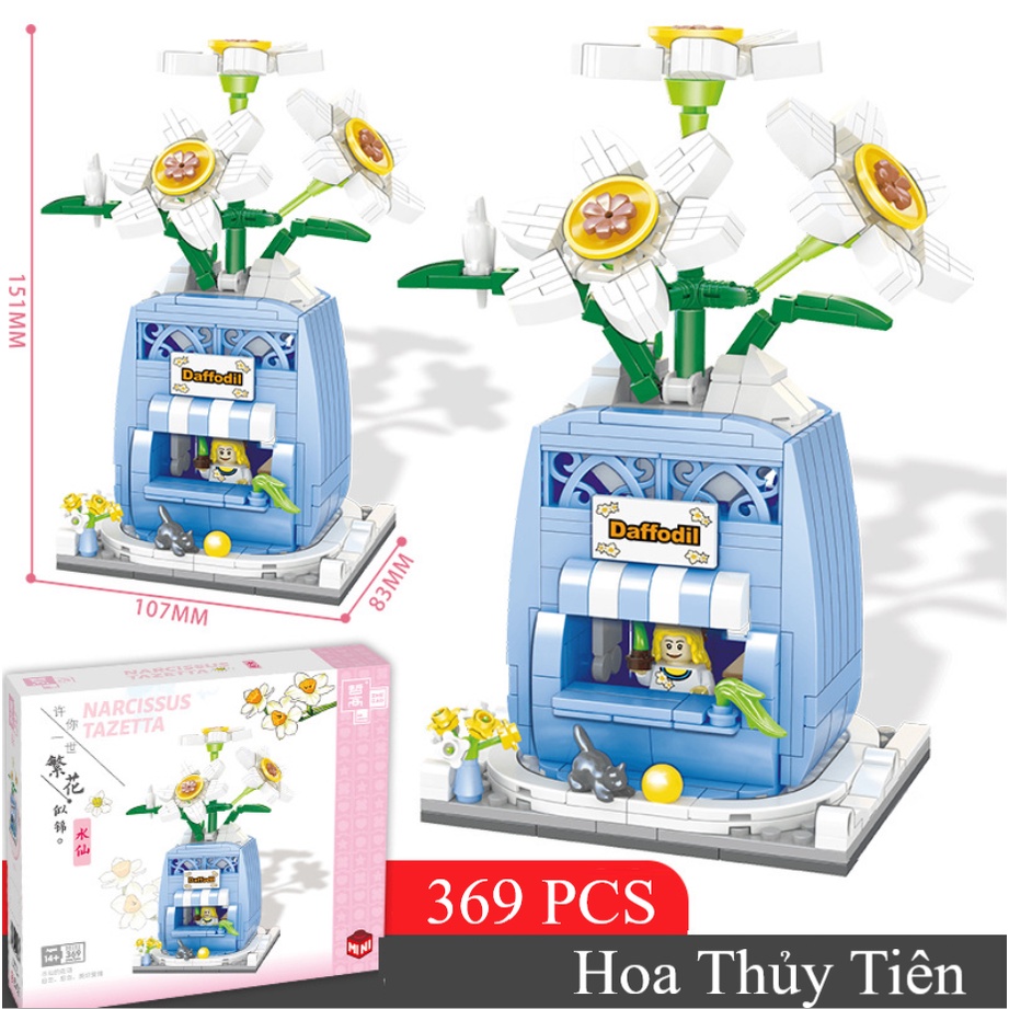 BỘ ĐỒ CHƠI XẾP HÌNH Hoa, Cây Cảnh, Đồ Chơi cho bé gái