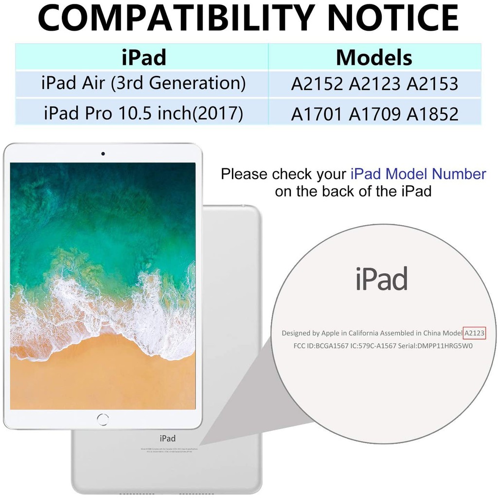 Bao da ipad Trong mờ đẹp đa màu sắc 10.2/10.5/9.7 2020/2019/2018 pro air3 air2 air1 mini5 mini 4 gen 8 7 6 5 4Chức năng đánh thức và ngủ tự động với khay đựng bút