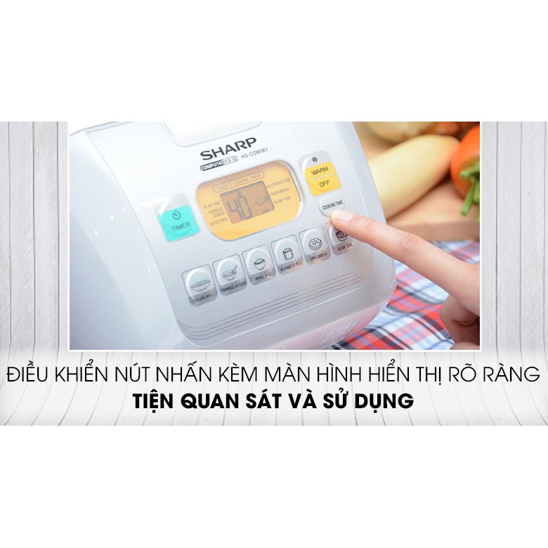 Nồi cơm điện tử Sharp KS-COM18V 1.8 lít