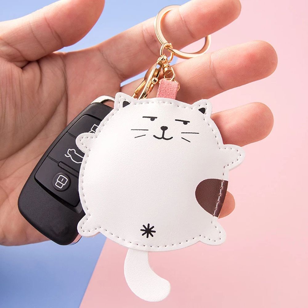 Móc khóa hình động vật hoạt hình bằng da PU dễ thương