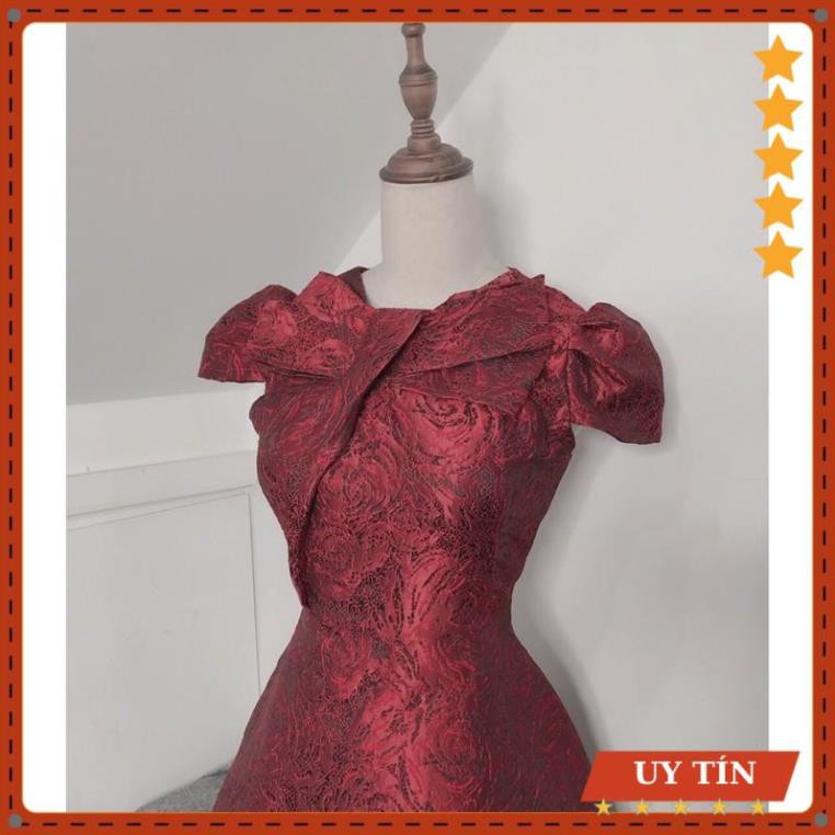 Đầm gấm tay con phối nơ sang trọng Eva_home_fashion | BigBuy360 - bigbuy360.vn