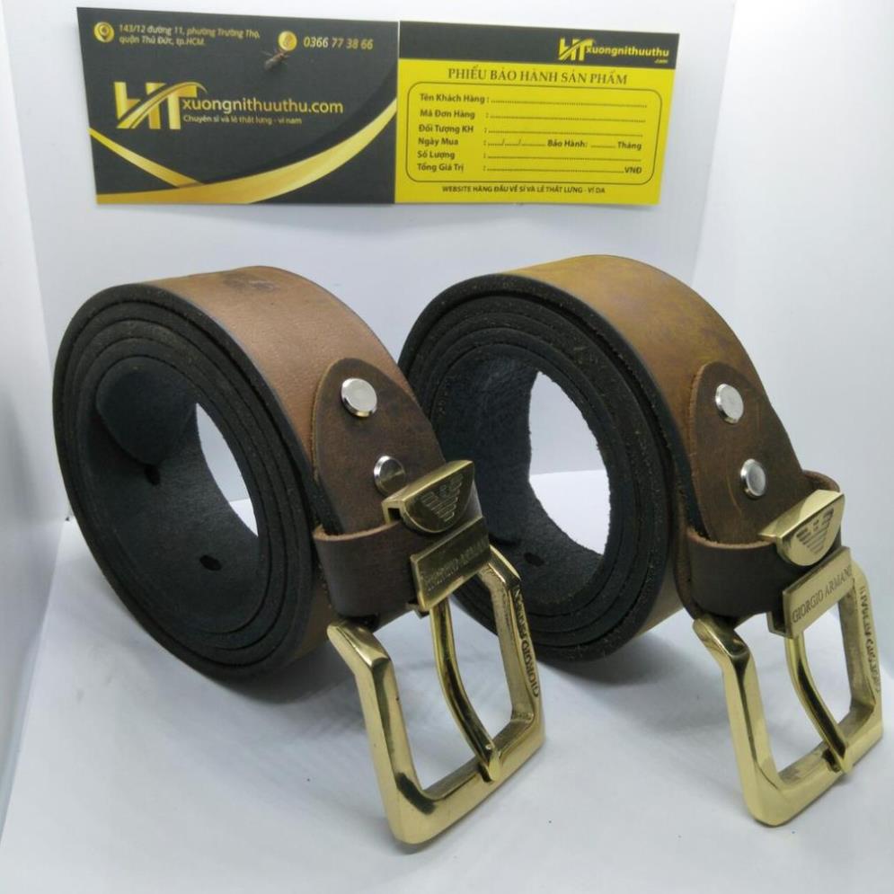 Thắt Lưng Da Bò SÁP Nguyên Tấm 100% Khóa Đồng Đúc Nguyên Khối , Dây Nịt Nam Hàng Chất Lượng Cao