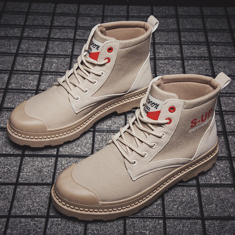 Giày Bốt Martin Vải Canvas Cổ Cao Phong Cách Retro Thời Trang Thu Đông Cho Nam 2021 | BigBuy360 - bigbuy360.vn